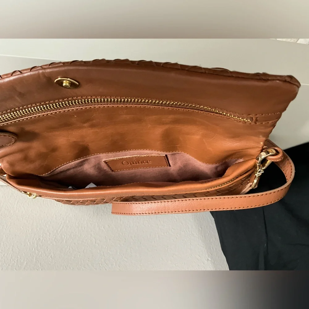 Quince Italian Leather Convertible Folder Clutch / Cognac - Picture 4 of 6